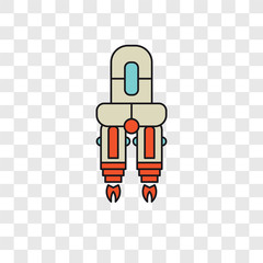 Rocket vector icon isolated on transparent background, Rocket logo design