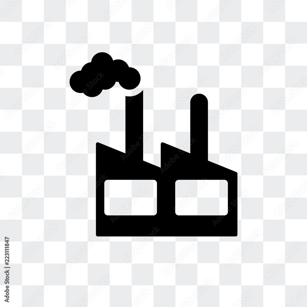 Poster factory icon isolated on transparent background. modern and editable factory icon. simple icons vect