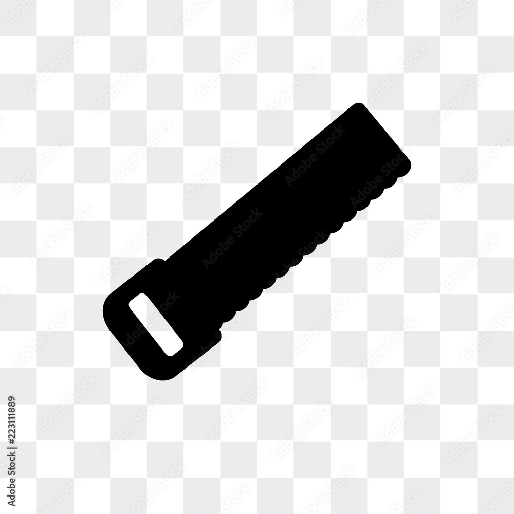 Poster hacksaw icon isolated on transparent background. modern and editable hacksaw icon. simple icons vect
