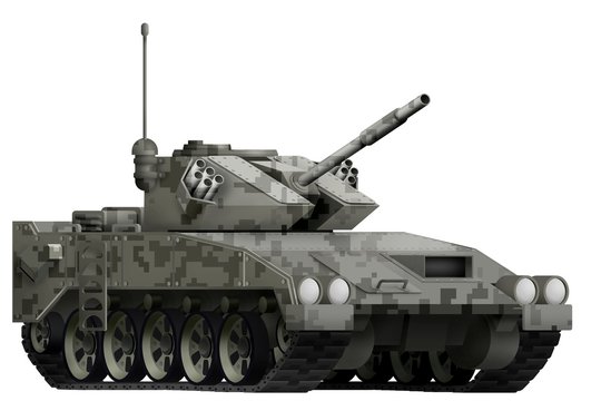 light tank apc with pixel city camouflage with fictional design - isolated object on white background. 3d illustration