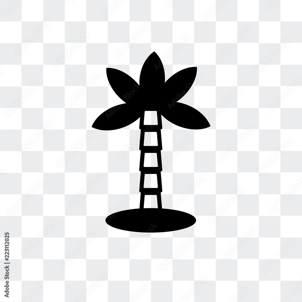 Poster palm tree icon isolated on transparent background. modern and editable palm tree icon. simple icons 