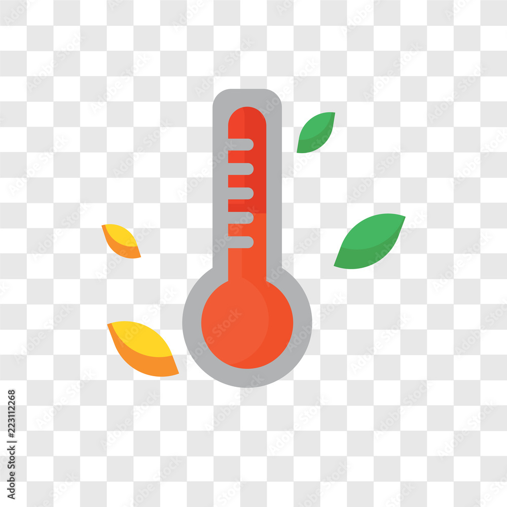 Poster thermometer vector icon isolated on transparent background, thermometer logo design