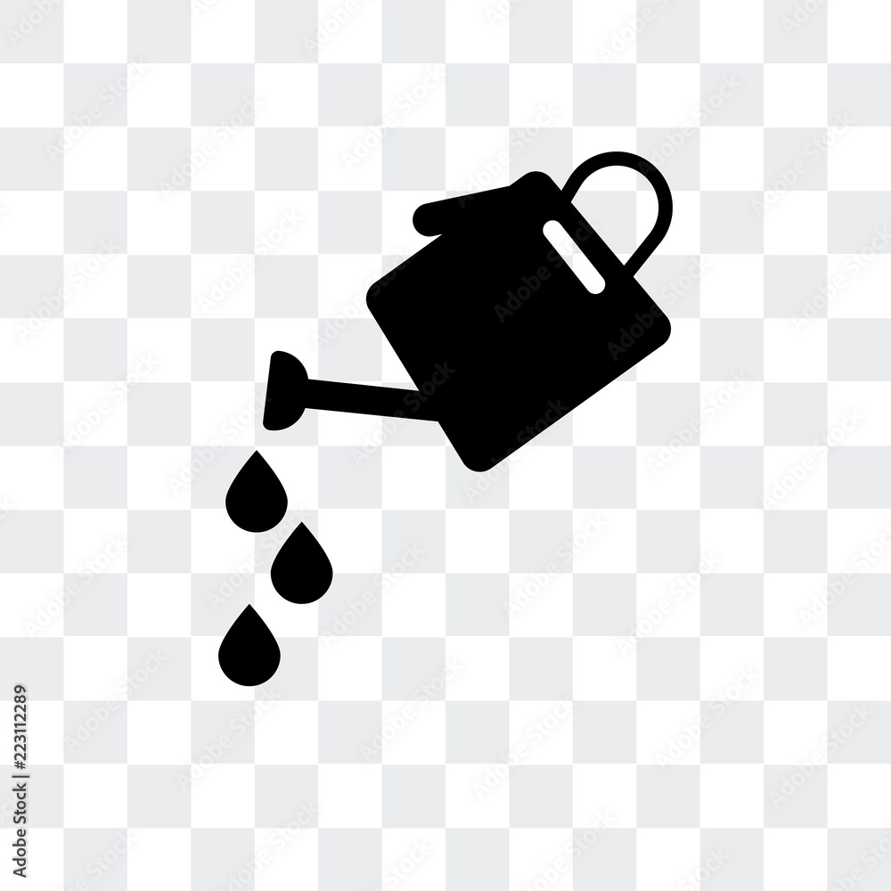Poster watering can icon isolated on transparent background. modern and editable watering can icon. simple 