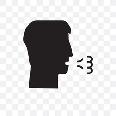 cough icon isolated on transparent background. Simple and editable cough icons. Modern icon vector illustration.