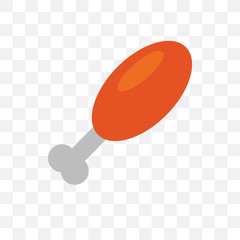 chicken leg icon isolated on transparent background. Simple and editable chicken leg icons. Modern icon vector illustration.