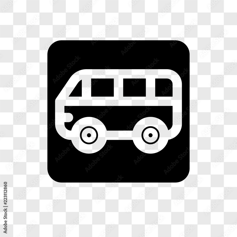 Poster bus stop icons isolated on transparent background. modern and editable bus stop icon. simple icon ve