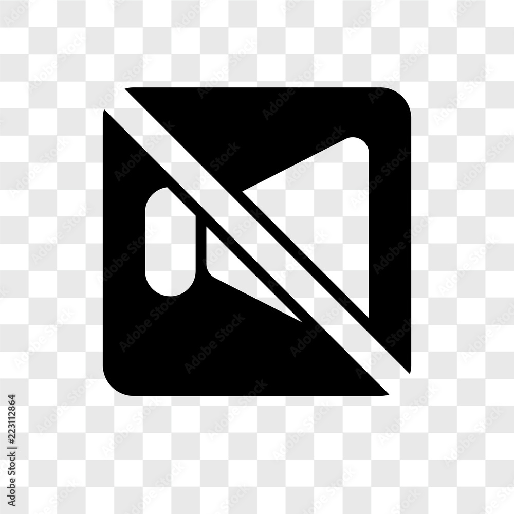 Poster no sound icons isolated on transparent background. modern and editable no sound icon. simple icon ve