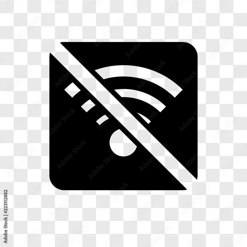 Poster no wifi icons isolated on transparent background. modern and editable no wifi icon. simple icon vect