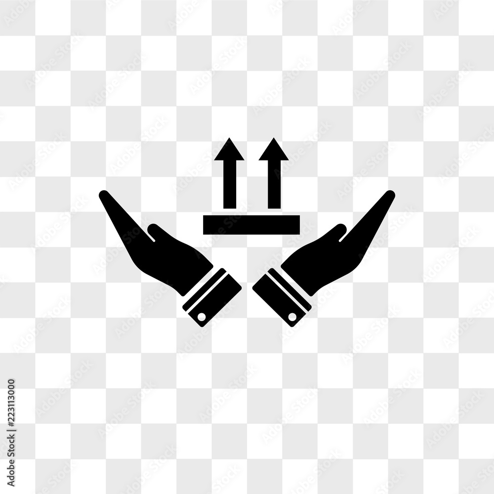 Poster fragile vector icon isolated on transparent background, fragile logo design