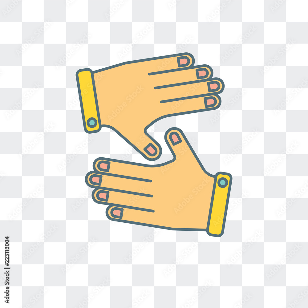 Poster hands icon isolated on transparent background. modern and editable hands icon. simple icons vector i