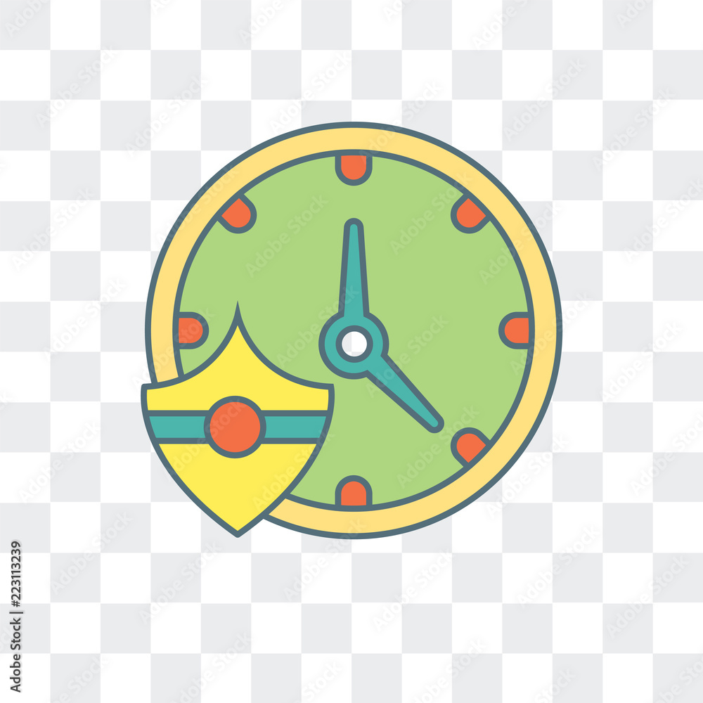 Poster time icon isolated on transparent background. modern and editable time icon. simple icons vector ill