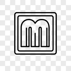M vector icon isolated on transparent background, M logo design