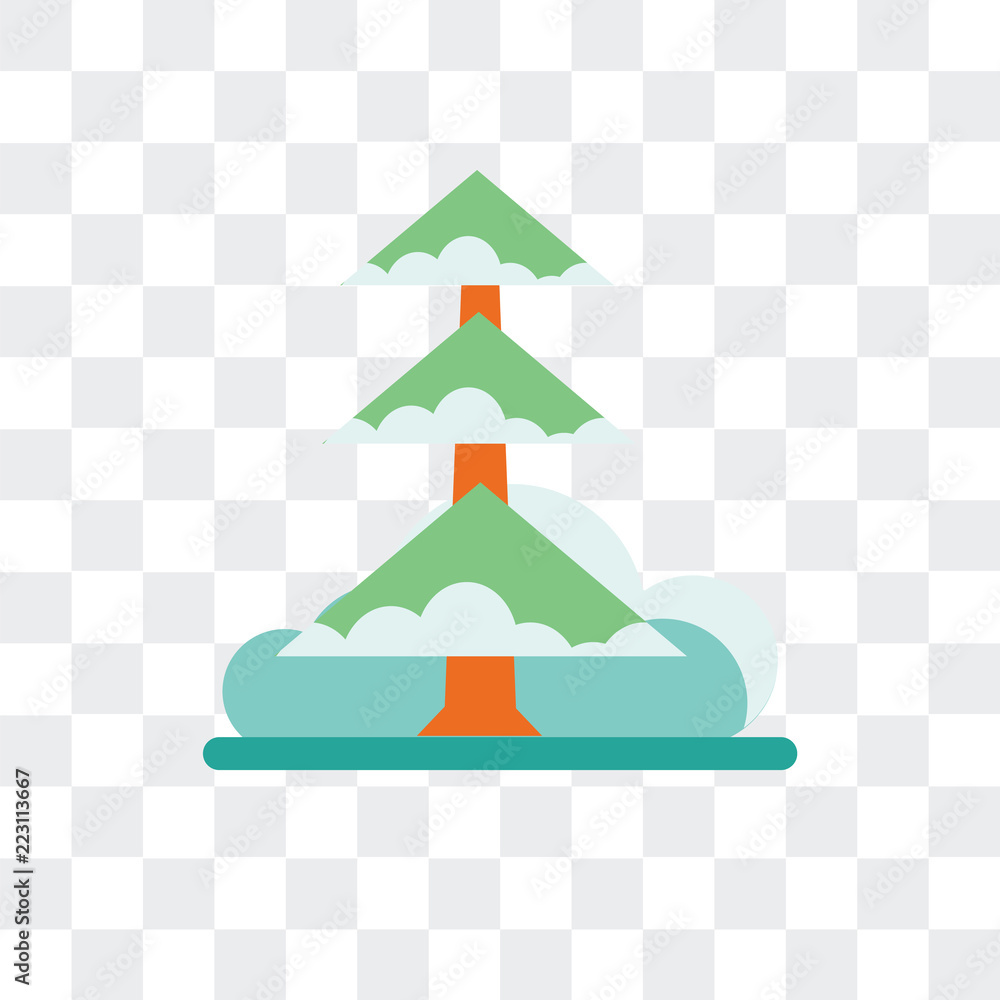 Poster pine tree icon isolated on transparent background. modern and editable pine tree icon. simple icons 