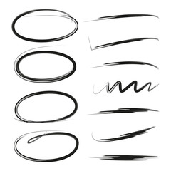 hand drawn circle highlighters and underlines