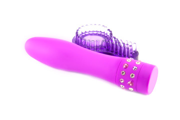 vibrating sex toy isolated on white. top