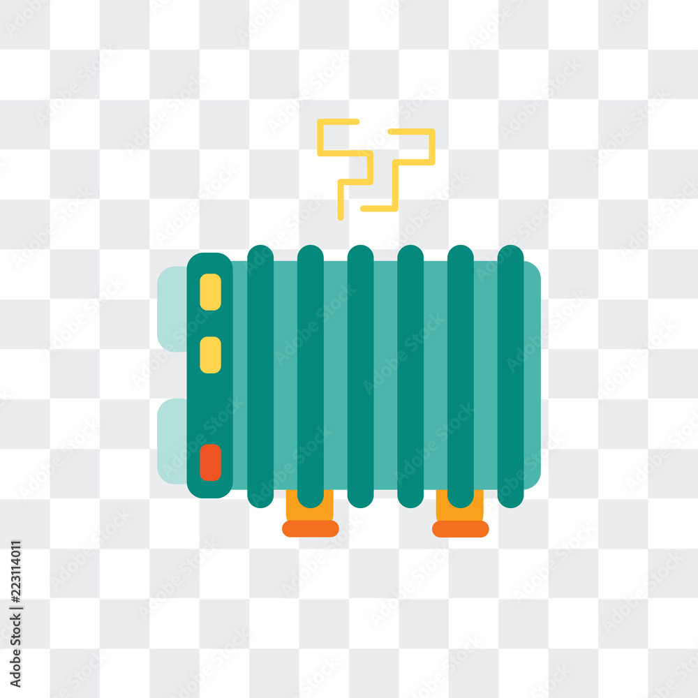 Poster heater icon isolated on transparent background. modern and editable heater icon. simple icons vector