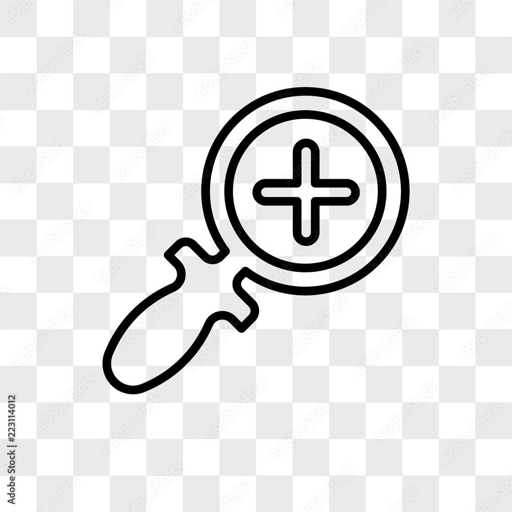 Poster zoom in vector icon isolated on transparent background, zoom in logo design