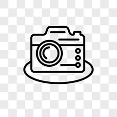 Camera vector icon isolated on transparent background, Camera logo design