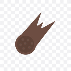 meteor icon isolated on transparent background. Simple and editable meteor icons. Modern icon vector illustration.