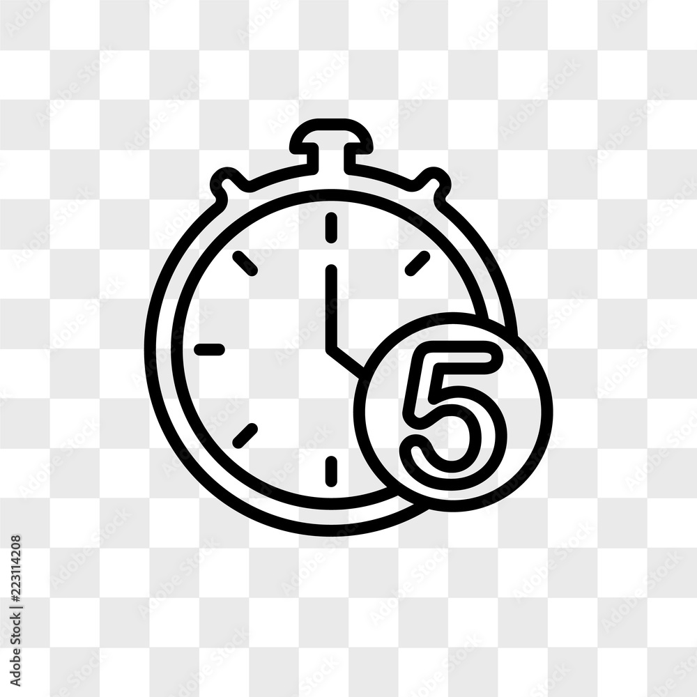 Poster timer vector icon isolated on transparent background, timer logo design