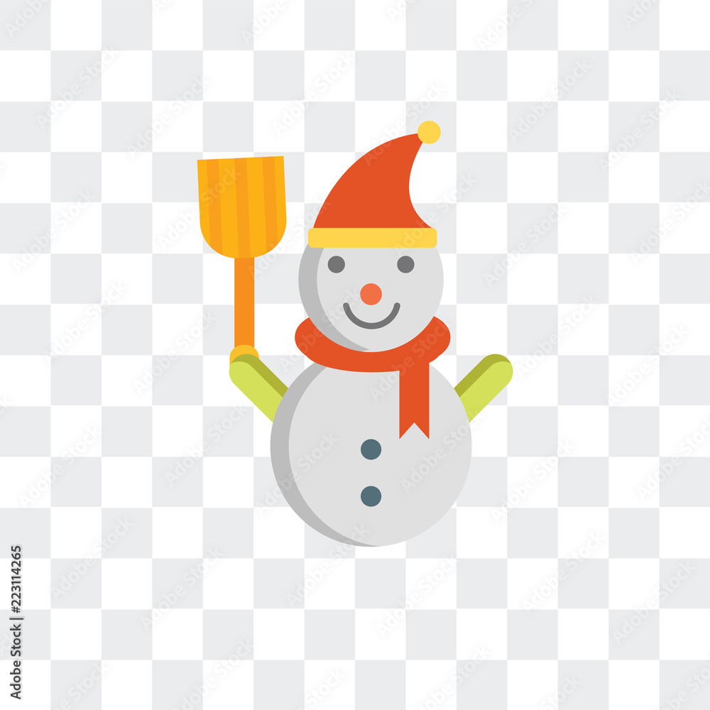Poster snowman icon isolated on transparent background. modern and editable snowman icon. simple icons vect