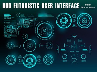 Hud interface dashboard, virtual reality interface, futuristic virtual graphic touch user interface, target