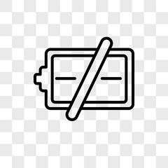 Empty battery vector icon isolated on transparent background, Empty battery logo design