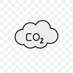 co2 icon isolated on transparent background. Simple and editable co2 icons. Modern icon vector illustration.