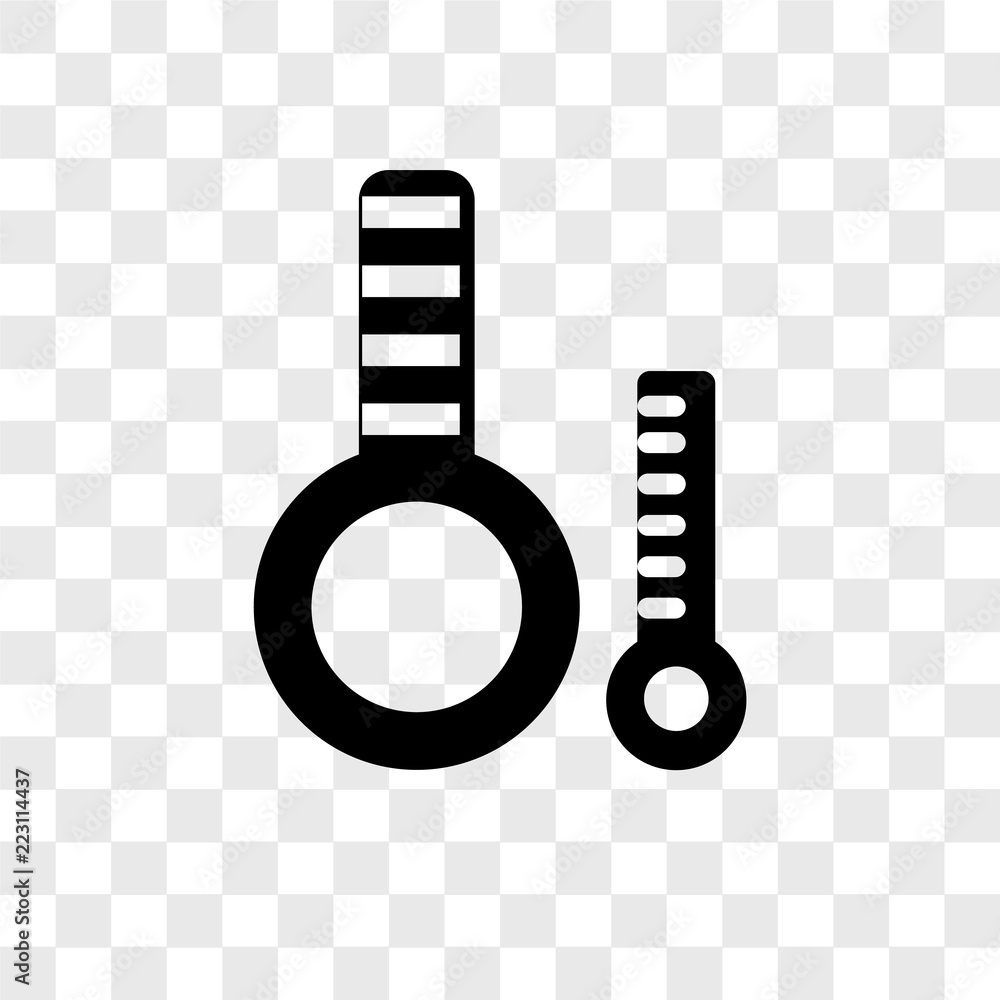 Poster thermometer icons isolated on transparent background. modern and editable thermometer icon. simple i