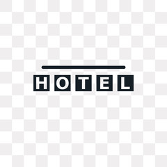 square hotel icon on transparent background. Modern icons vector illustration. Trendy square hotel icons