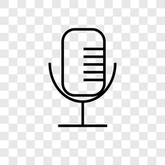 Microphone vector icon isolated on transparent background, Microphone logo design