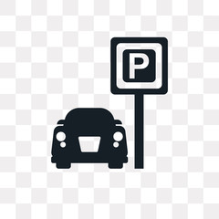parking icon on transparent background. Modern icons vector illustration. Trendy parking icons