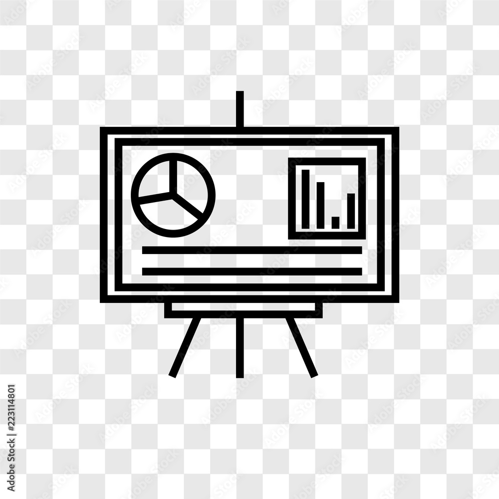 Poster presentation vector icon isolated on transparent background, presentation logo design