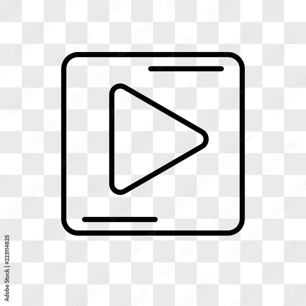 Poster play button vector icon isolated on transparent background, play button logo design