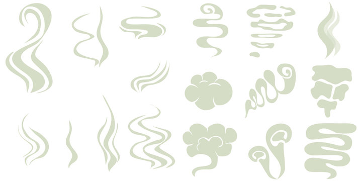 Smoke, a large set of animated smoke vectors. Realistic gray smoke. Flat design, vector illustration, vector.