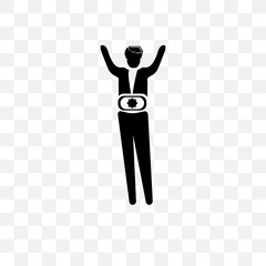 boxer with belt icon isolated on transparent background. Simple and editable boxer with belt icons. Modern icon vector illustration.