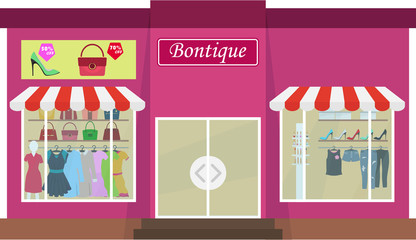 Boutique, women's clothing and perfume shop. A boutique icon. Flat design, vector illustration, vector.