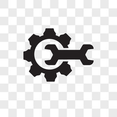 Settings vector icon isolated on transparent background, Settings logo design