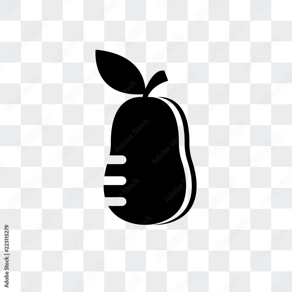 Poster pear icon isolated on transparent background. modern and editable pear icon. simple icons vector ill
