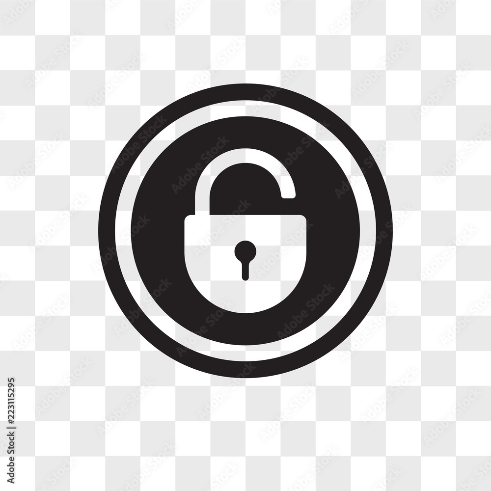 Poster lock vector icon isolated on transparent background, lock logo design