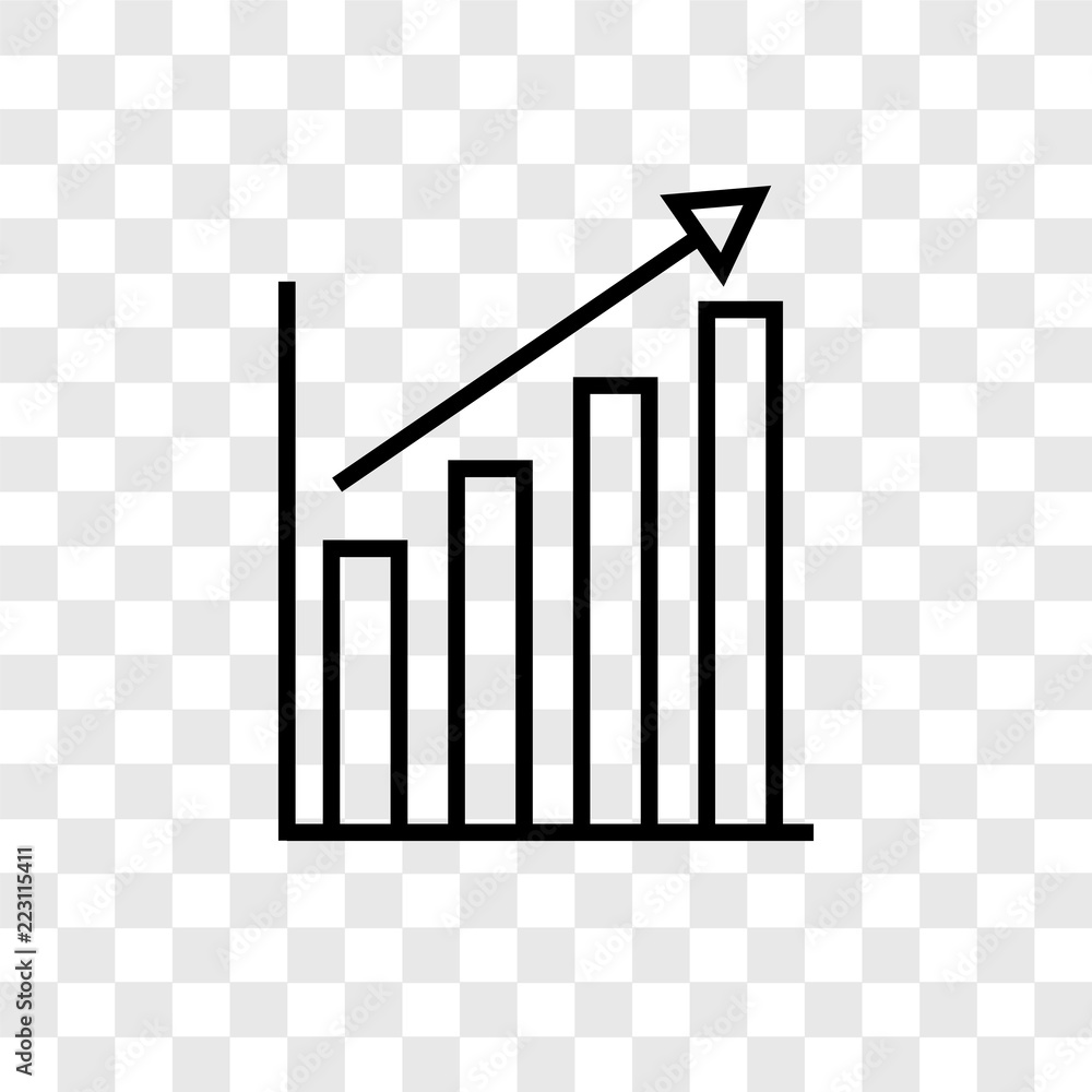 Poster bar chart vector icon isolated on transparent background, bar chart logo design