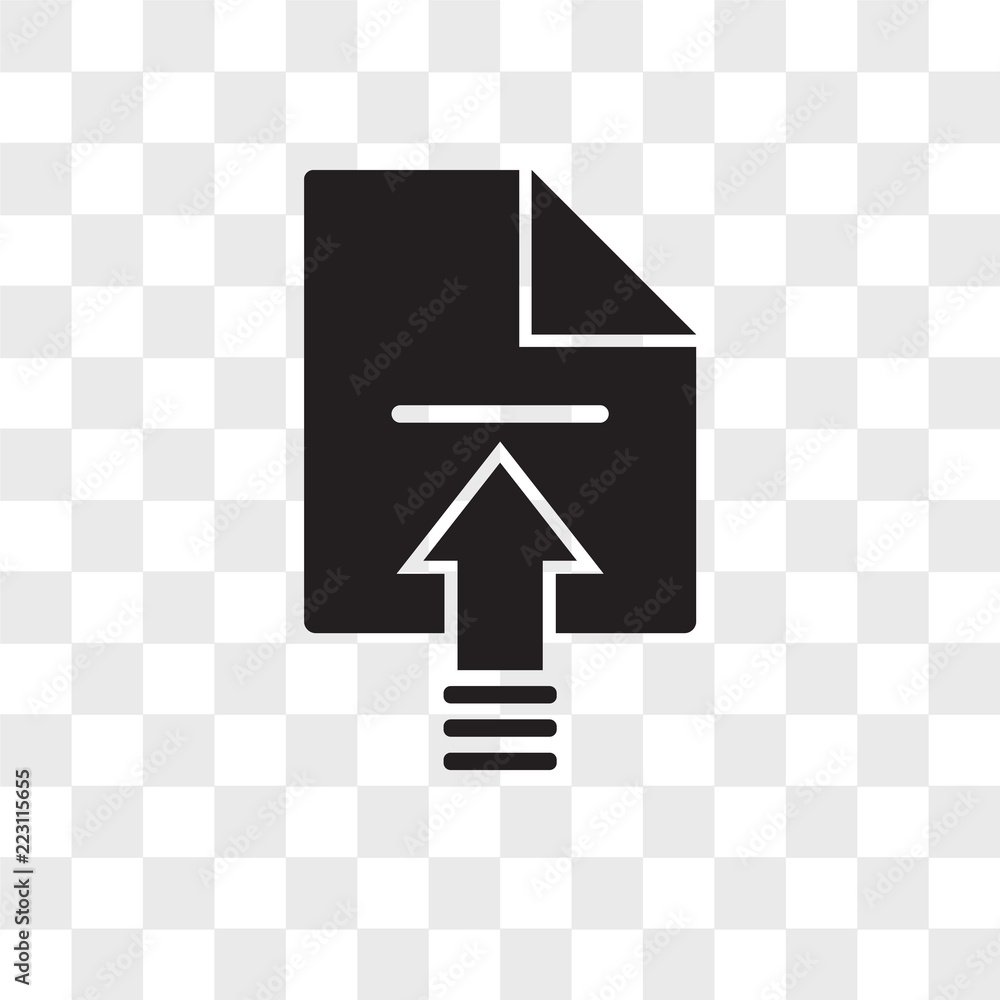 Poster upload vector icon isolated on transparent background, upload logo design