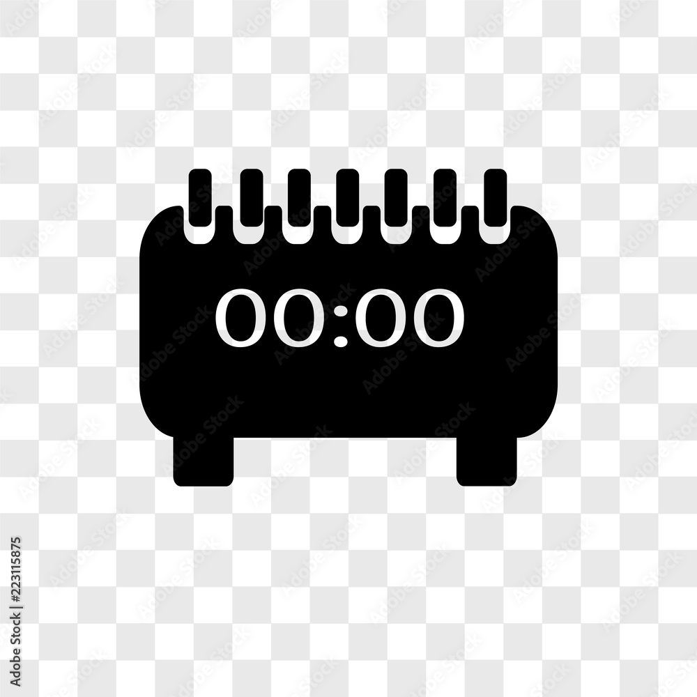 Poster digital clock icons isolated on transparent background. modern and editable digital clock icon. simp