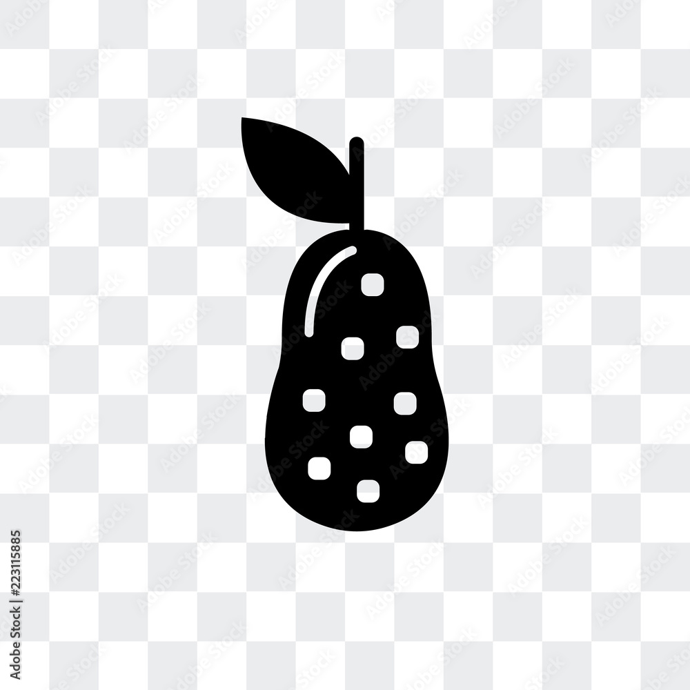 Poster pear icon isolated on transparent background. modern and editable pear icon. simple icons vector ill