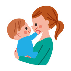赤ちゃん　抱っこ　イラスト　男の子