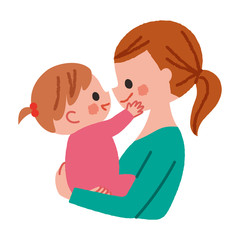 赤ちゃん　抱っこ　イラスト　女の子