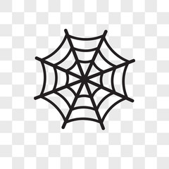Spider web vector icon isolated on transparent background, Spider web logo design
