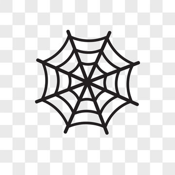 Spider Web Vector Icon Isolated On Transparent Background, Spider Web Logo Design