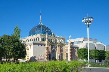 Obraz premium Moscow, Russia - August 14, 2018: Pavilion № 11 of the Kazakh Republic (restored) at VDNH 