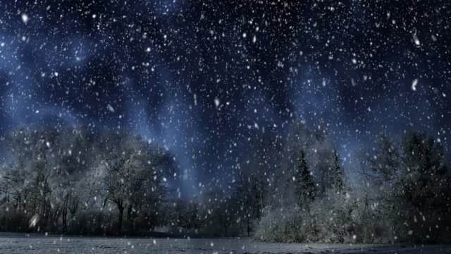 Winter Background And Falling Snow Animation